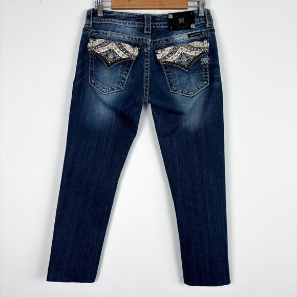 Miss Me Embellished Skinny‎ Raw Hem Jeans - Picture 1 of 6